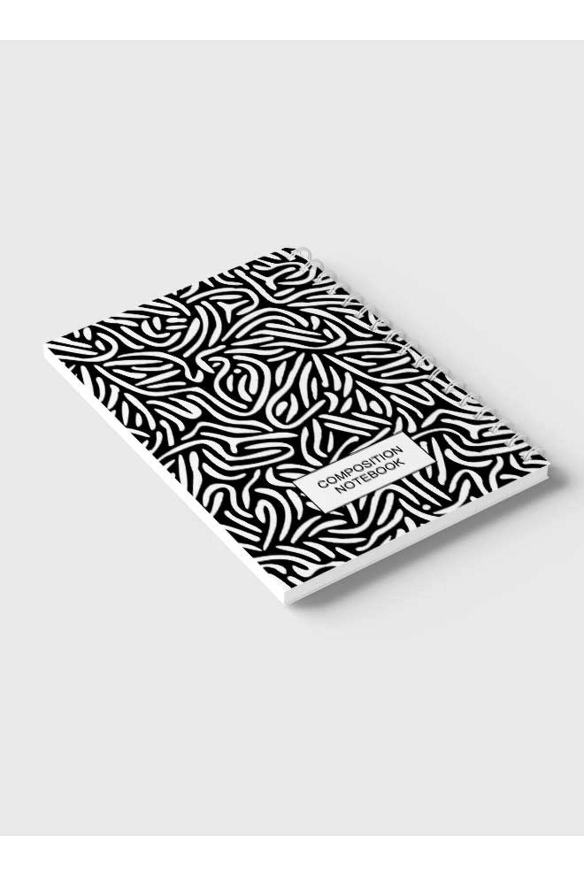 LOWHA-Spiral Notebook with Front and Back Hard Covers Featuring Abstract Shapes Design 6