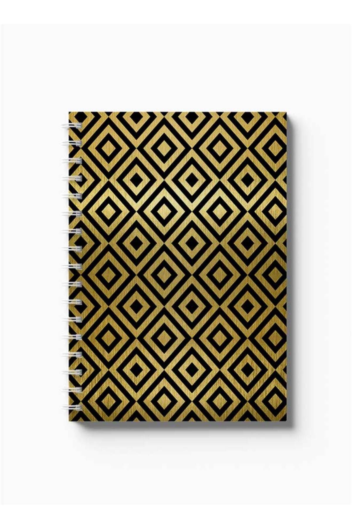 LOWHA-Spiral Notebook with Front and Back Hard Covers Featuring Shapes Design 5