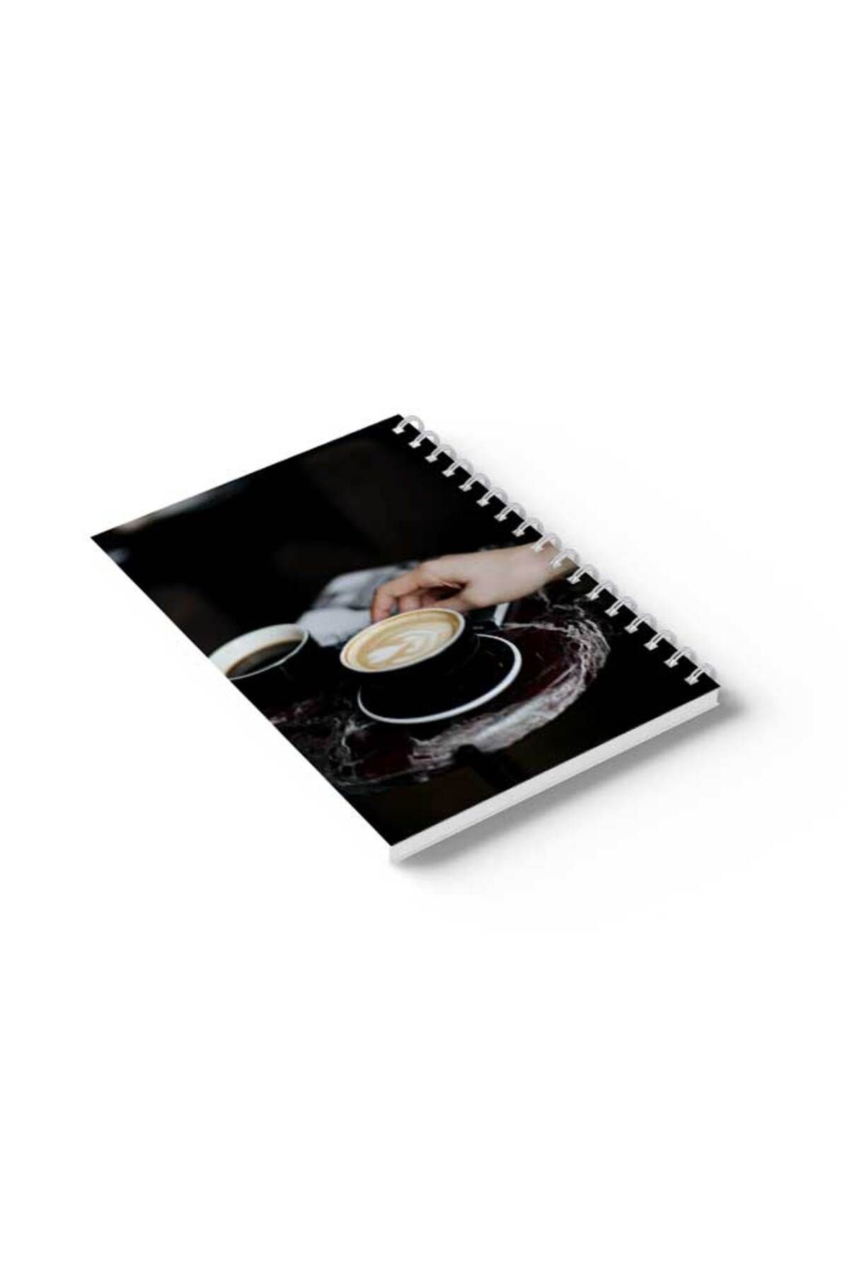 LOWHA-Spiral Notebook with Front and Back Hard Covers Featuring Coffe Design 6
