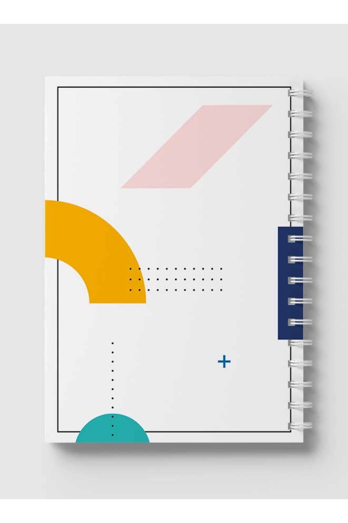 LOWHA-Spiral Notebook with Front and Back Hard Covers Featuring Geometric Design 5
