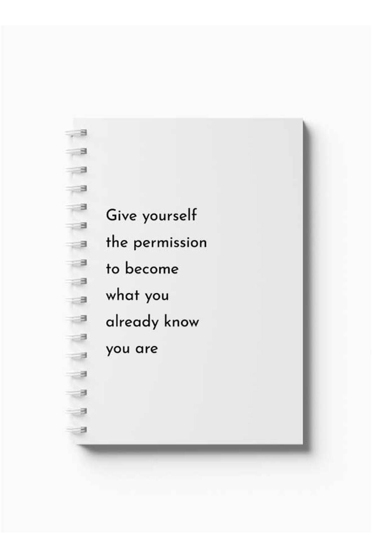 LOWHA-Spiral Notebook with Front and Back Hard Covers Featuring Give Yourself the Permission Design 5