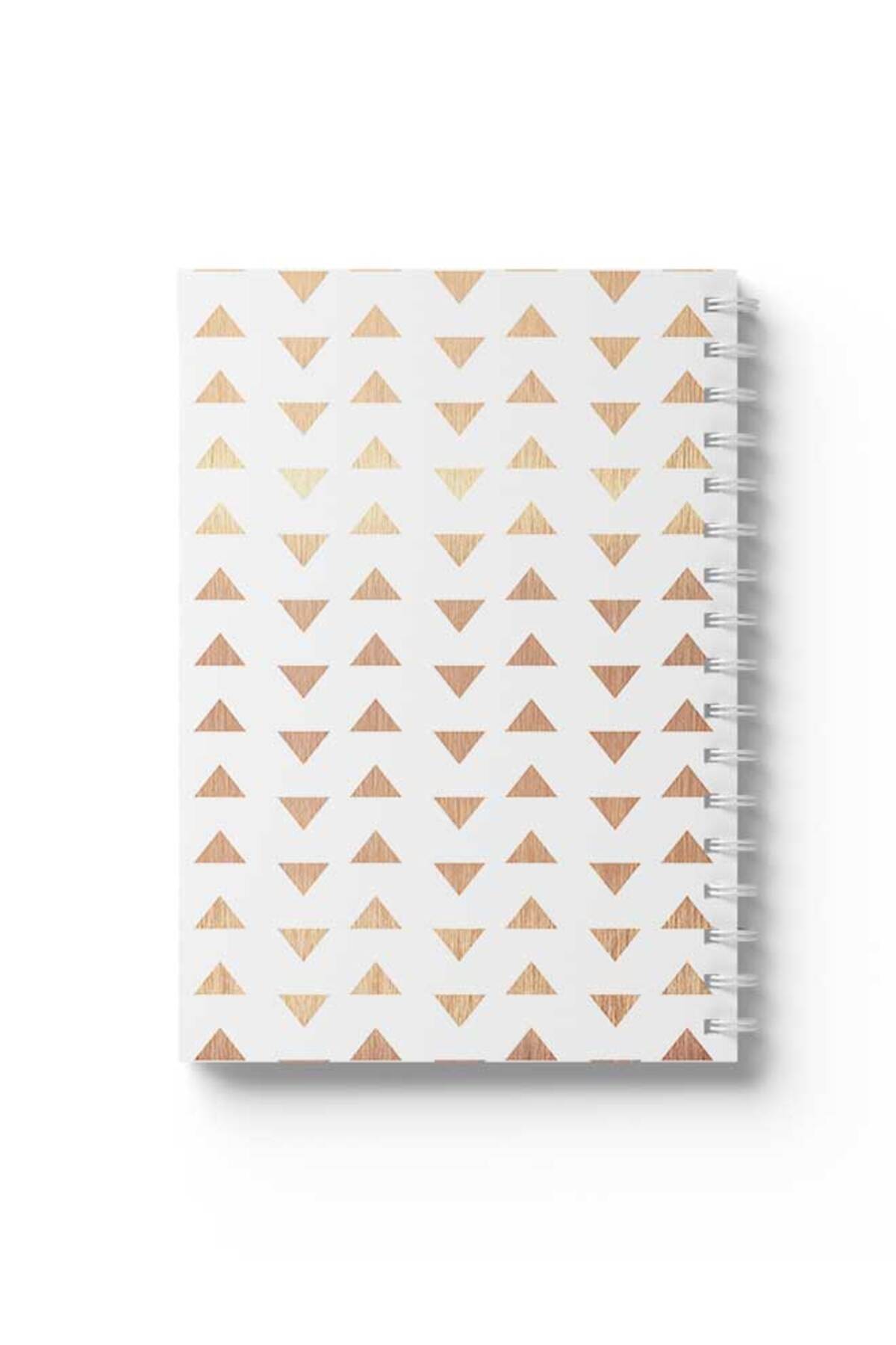 LOWHA-Spiral Notebook with Front and Back Hard Covers Featuring Triangles Design 1
