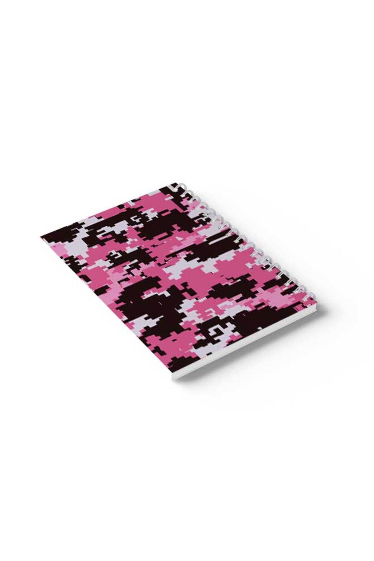 LOWHA-Spiral Notebook with Front and Back Hard Covers Featuring Pixels Design 6