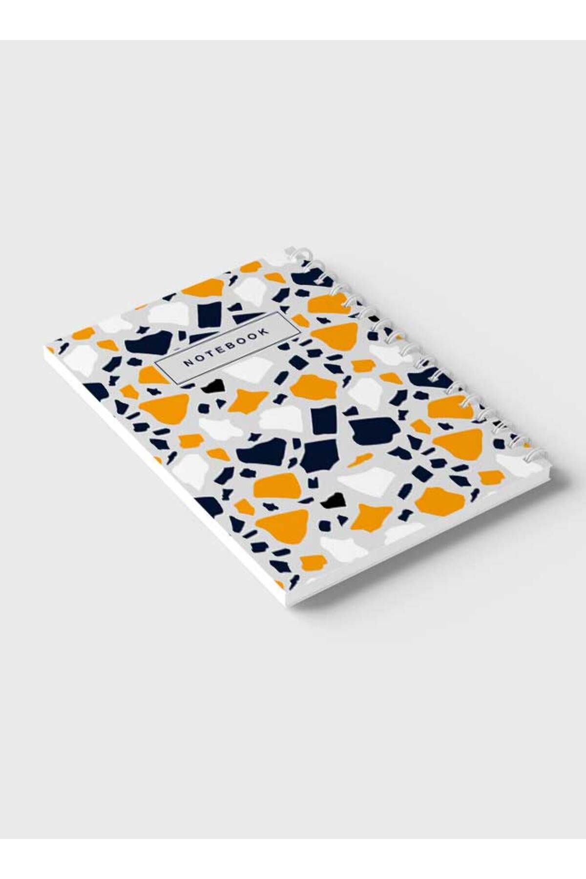 LOWHA-Spiral Notebook with Front and Back Hard Covers Featuring Terrazzo Style Design 6