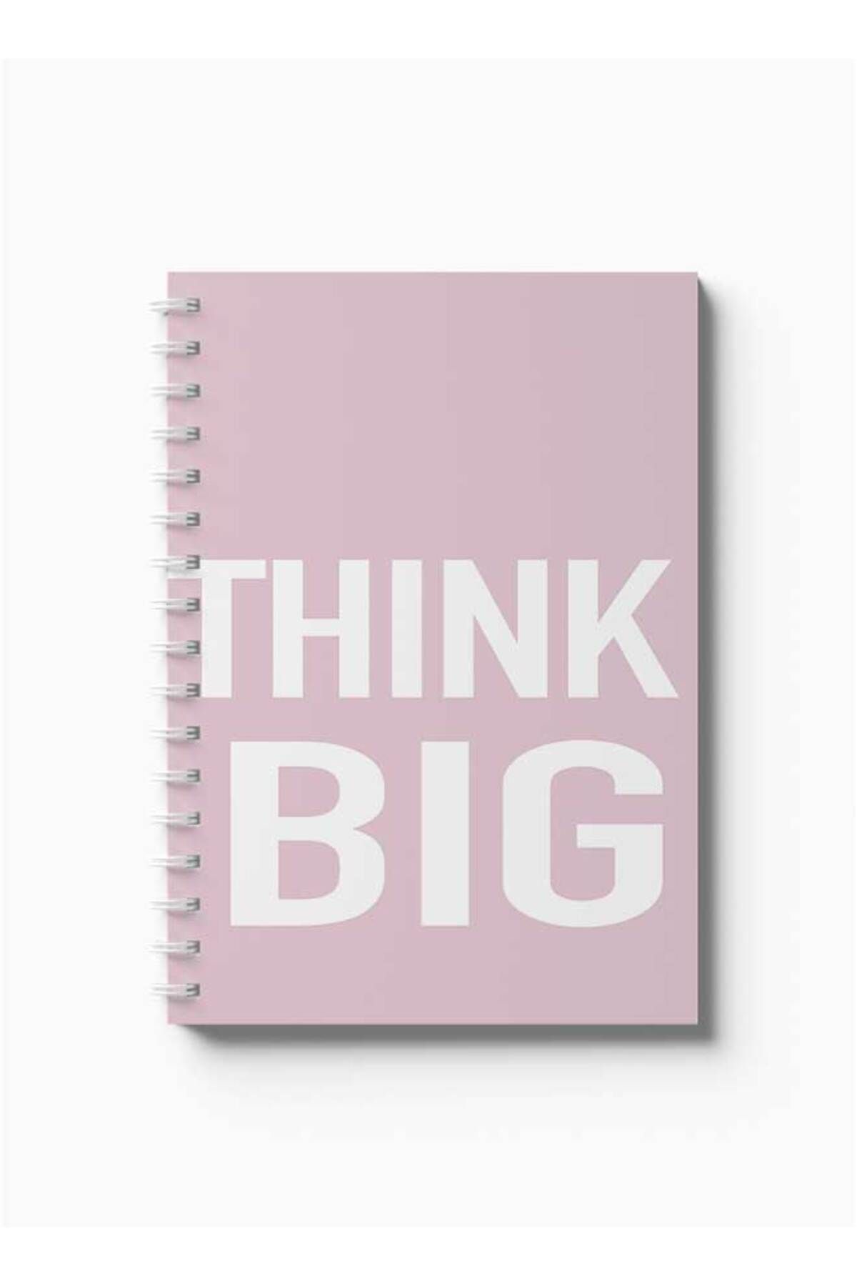LOWHA-Spiral Notebook with Front and Back Hard Covers Featuring Think Big Design 5