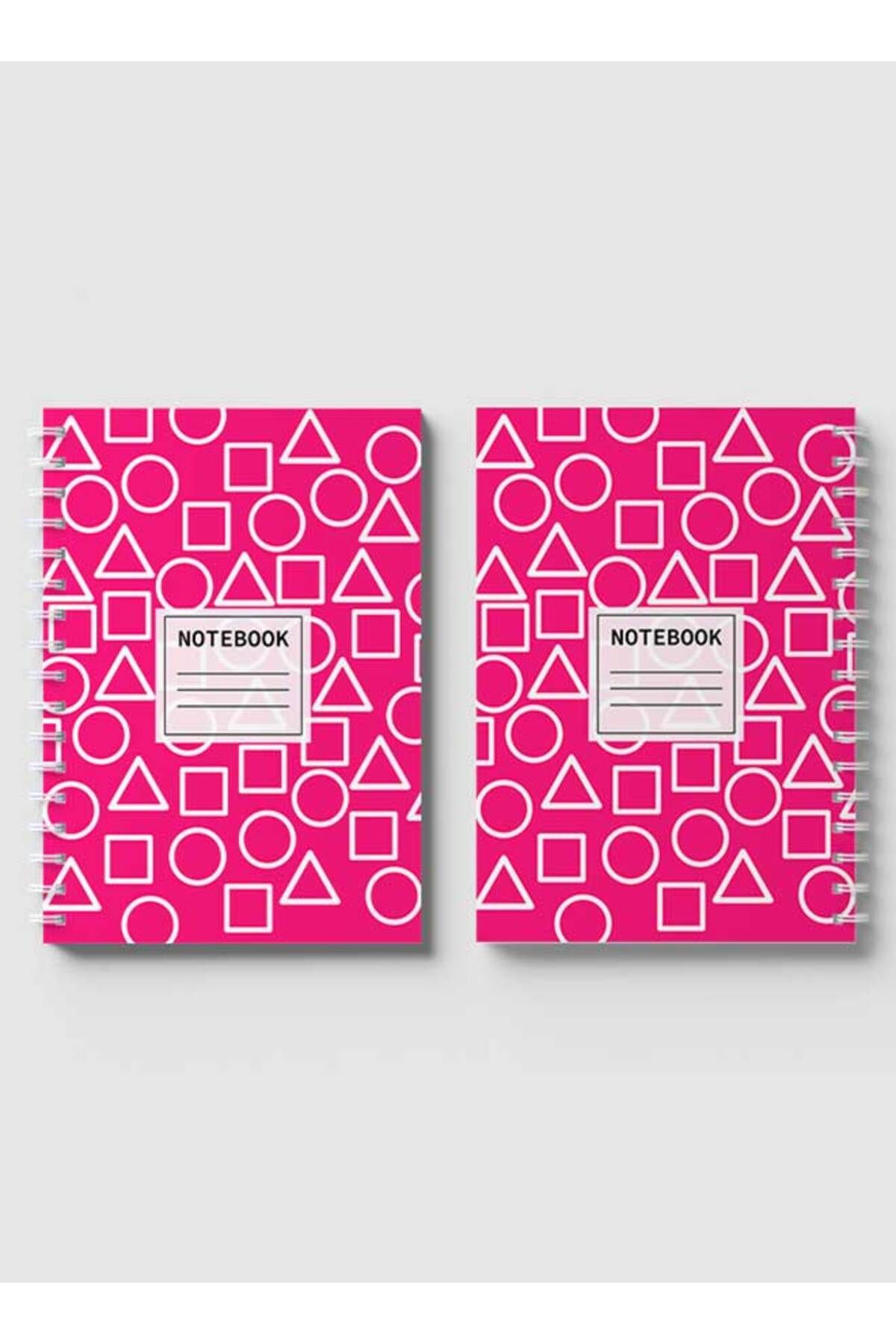 LOWHA-Spiral Notebook with Front and Back Hard Covers Featuring Squid Game Shapes Design 4