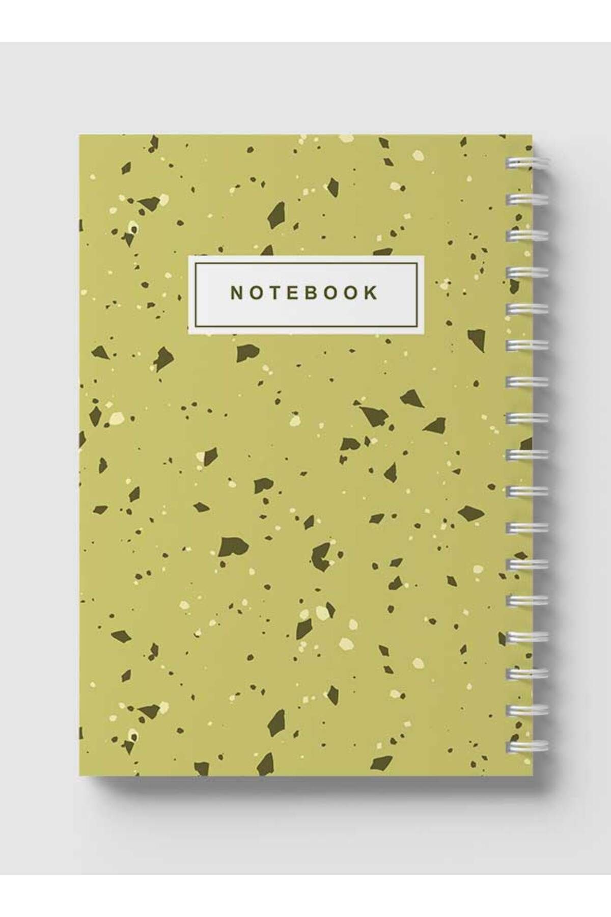 LOWHA-Spiral Notebook with Front and Back Hard Covers Featuring Terrazzo Abstract Design 5