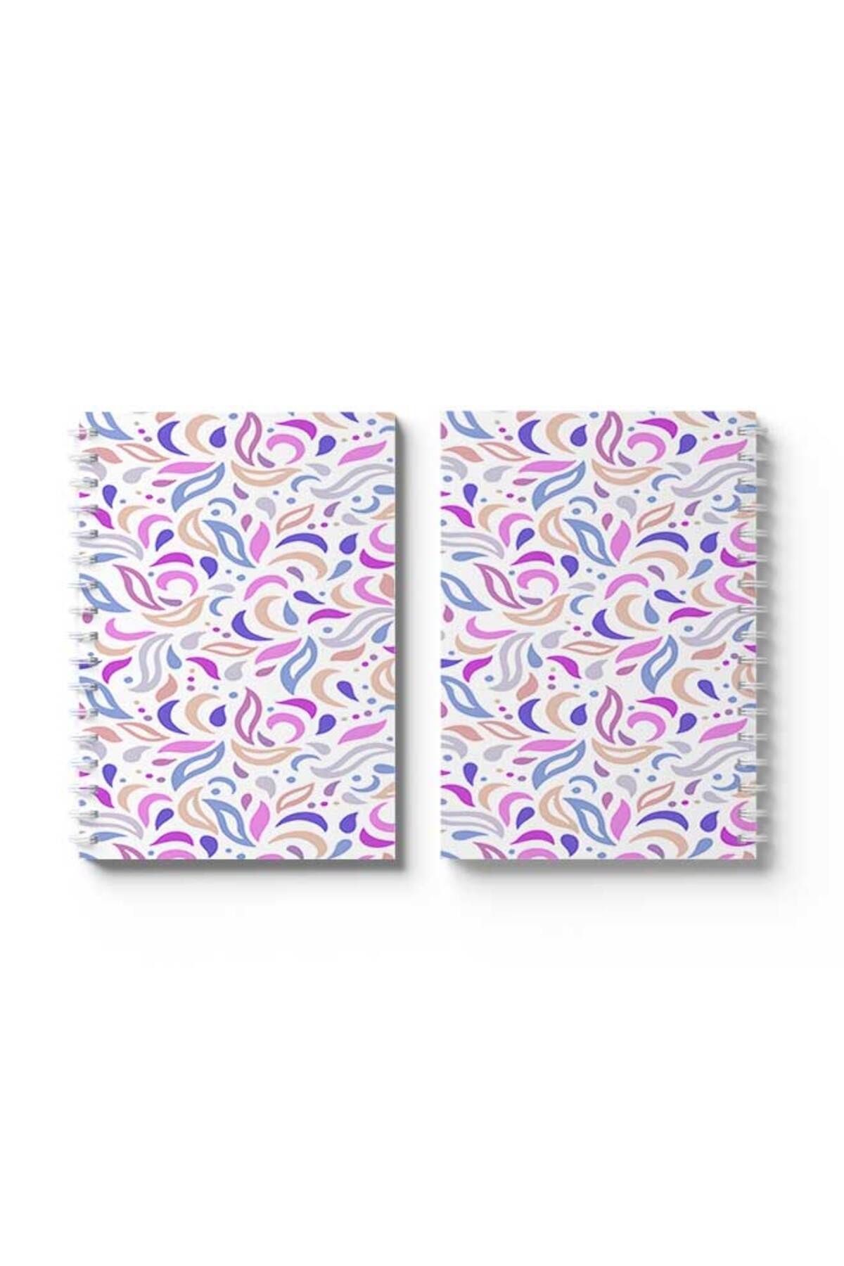 LOWHA-Spiral Notebook with Front and Back Hard Covers Featuring Qolourful Shapes Design 4