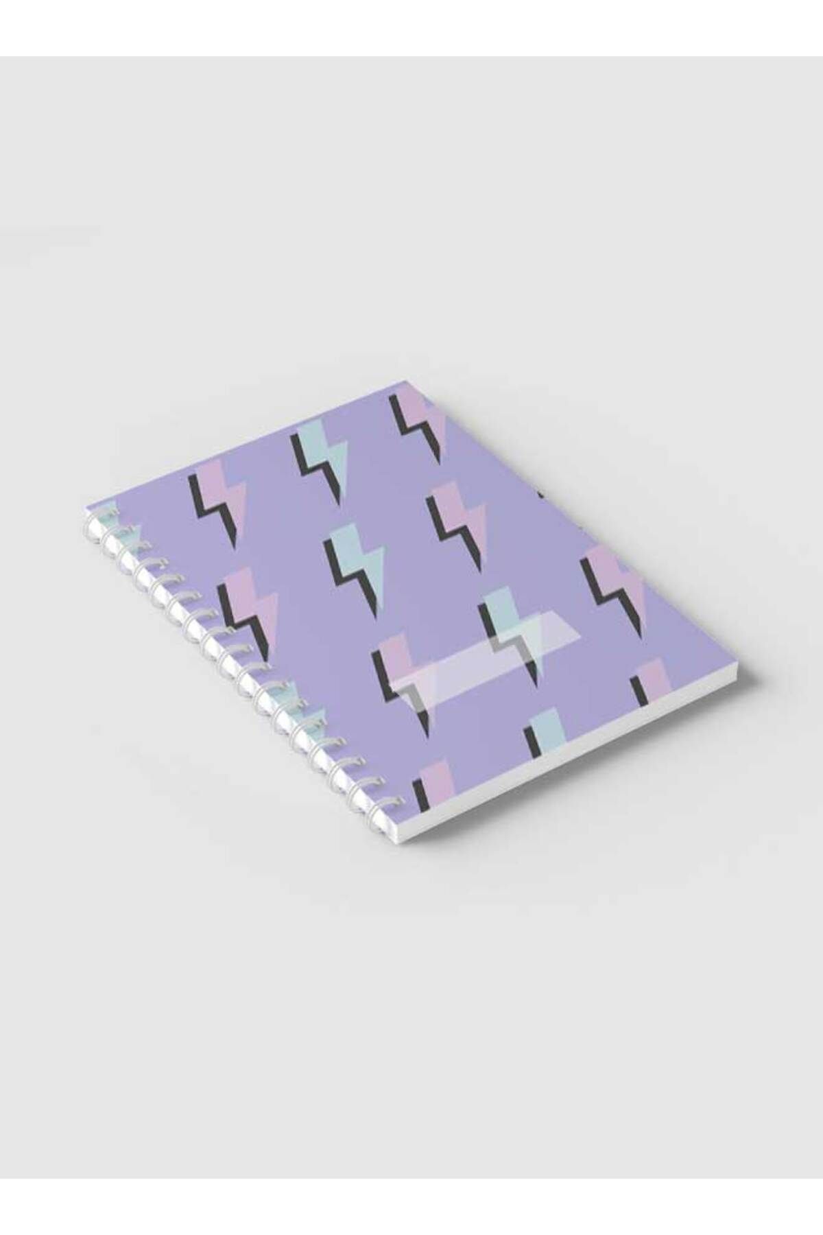 LOWHA-Spiral Notebook with Front and Back Hard Covers Featuring Aesthetic Thunder Colored Design 2
