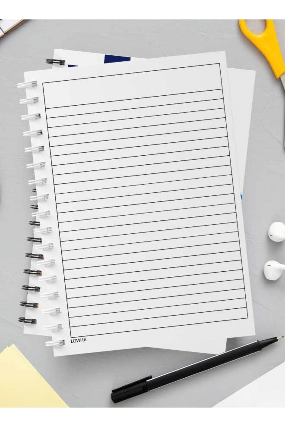 LOWHA-Spiral Notebook with Front and Back Hard Covers Featuring Geometric Shape Design 3