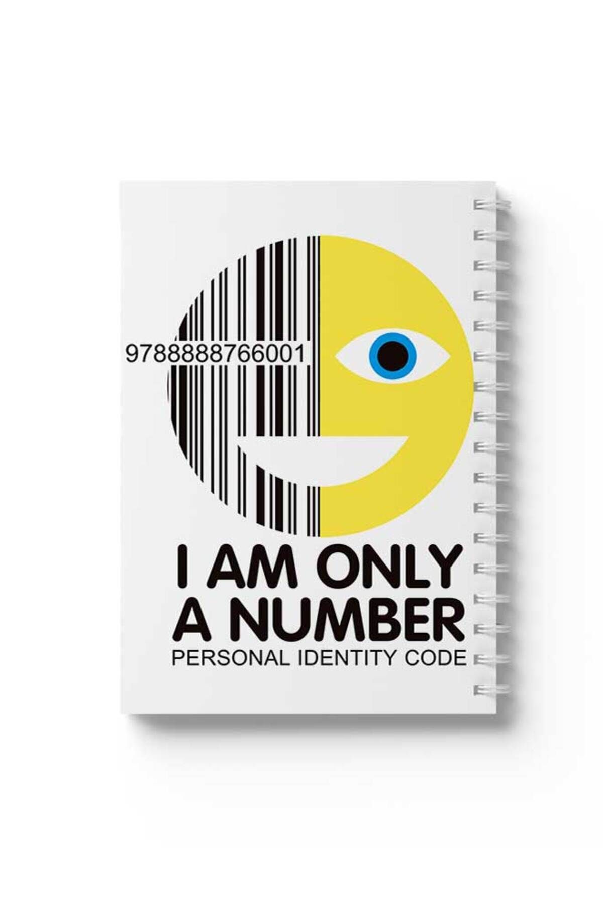 LOWHA-Spiral Notebook with Front and Back Hard Covers Featuring I Am Only A number Design 1