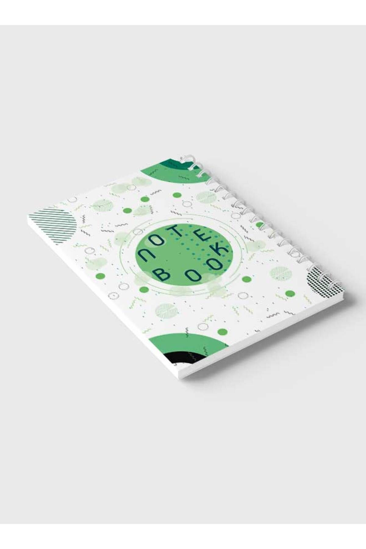 LOWHA-Spiral Notebook with Front and Back Hard Covers Featuring Retro Geometric Design 6
