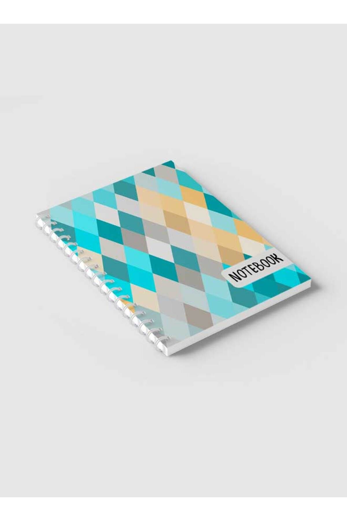 LOWHA-Spiral Notebook with Front and Back Hard Covers Featuring Seamlesss Rhombuses Design 2