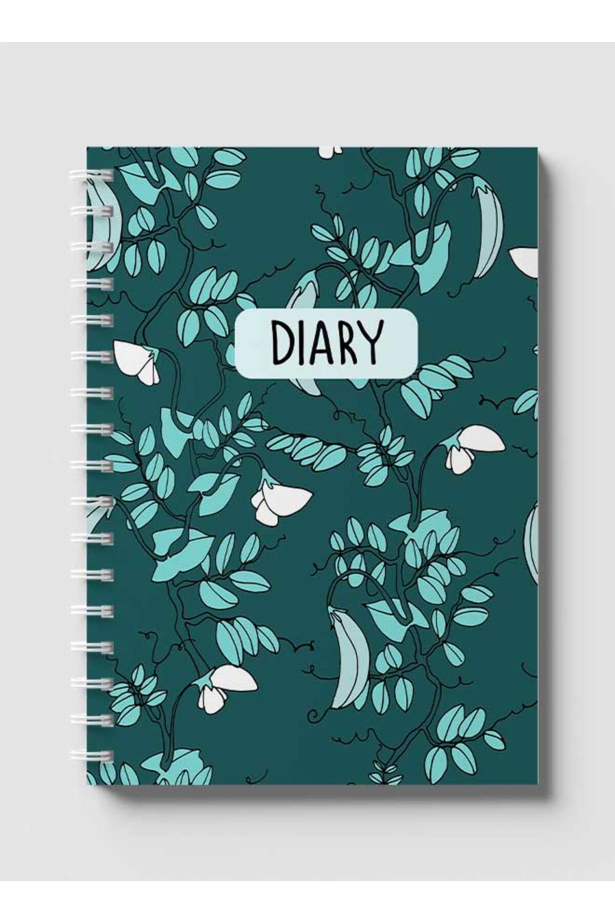 LOWHA-Spiral Notebook with Front and Back Hard Covers Featuring Peas Seamless Design 1