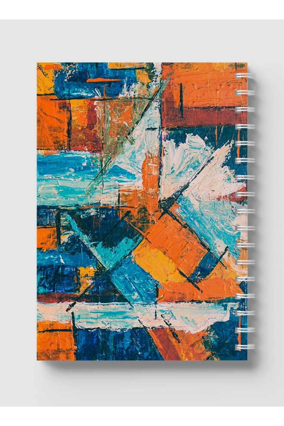 LOWHA-Spiral Notebook with Front and Back Hard Covers Featuring Mixed Hand Paint Design 5