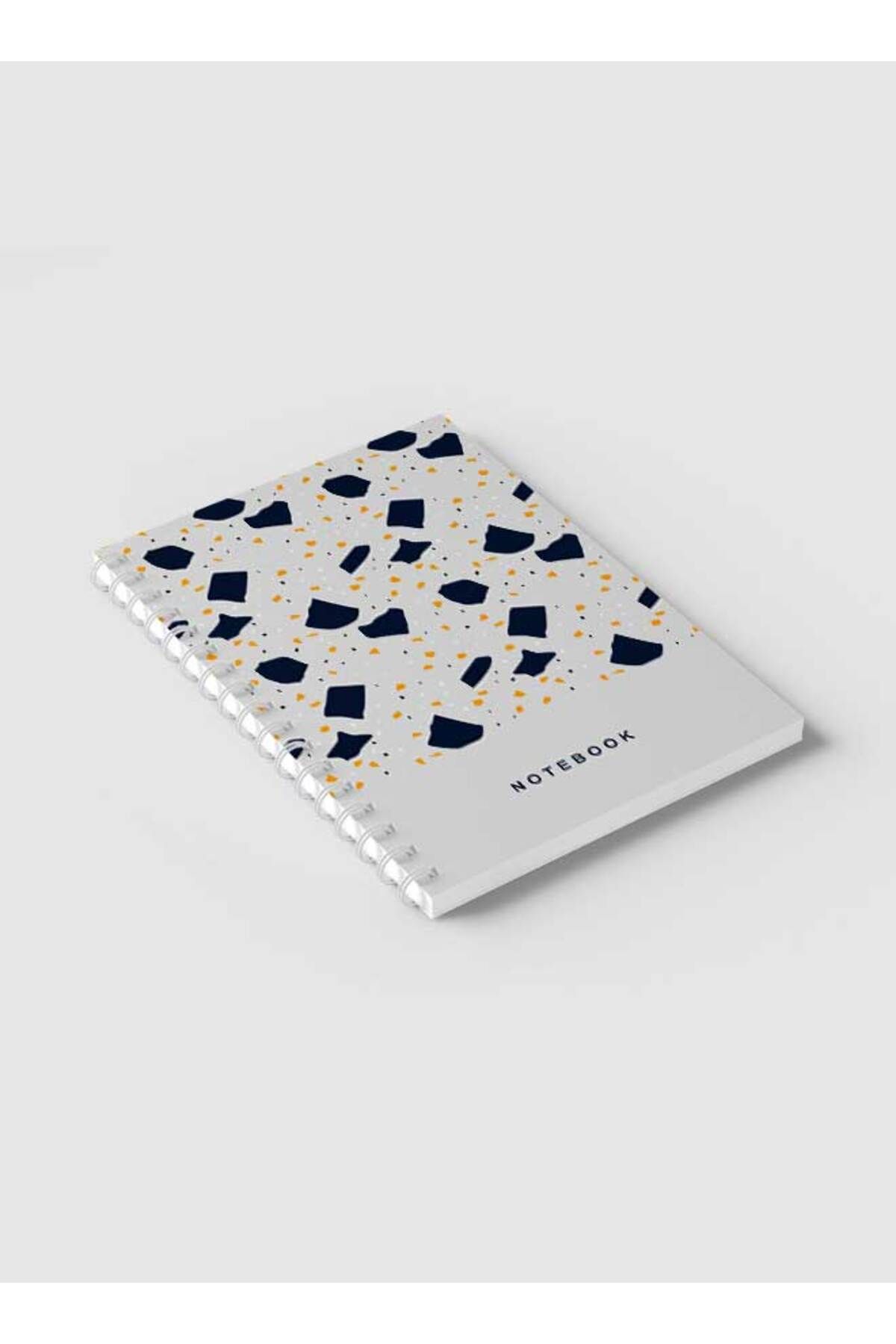 LOWHA-Spiral Notebook with Front and Back Hard Covers Featuring Terrazzo Style Design 2