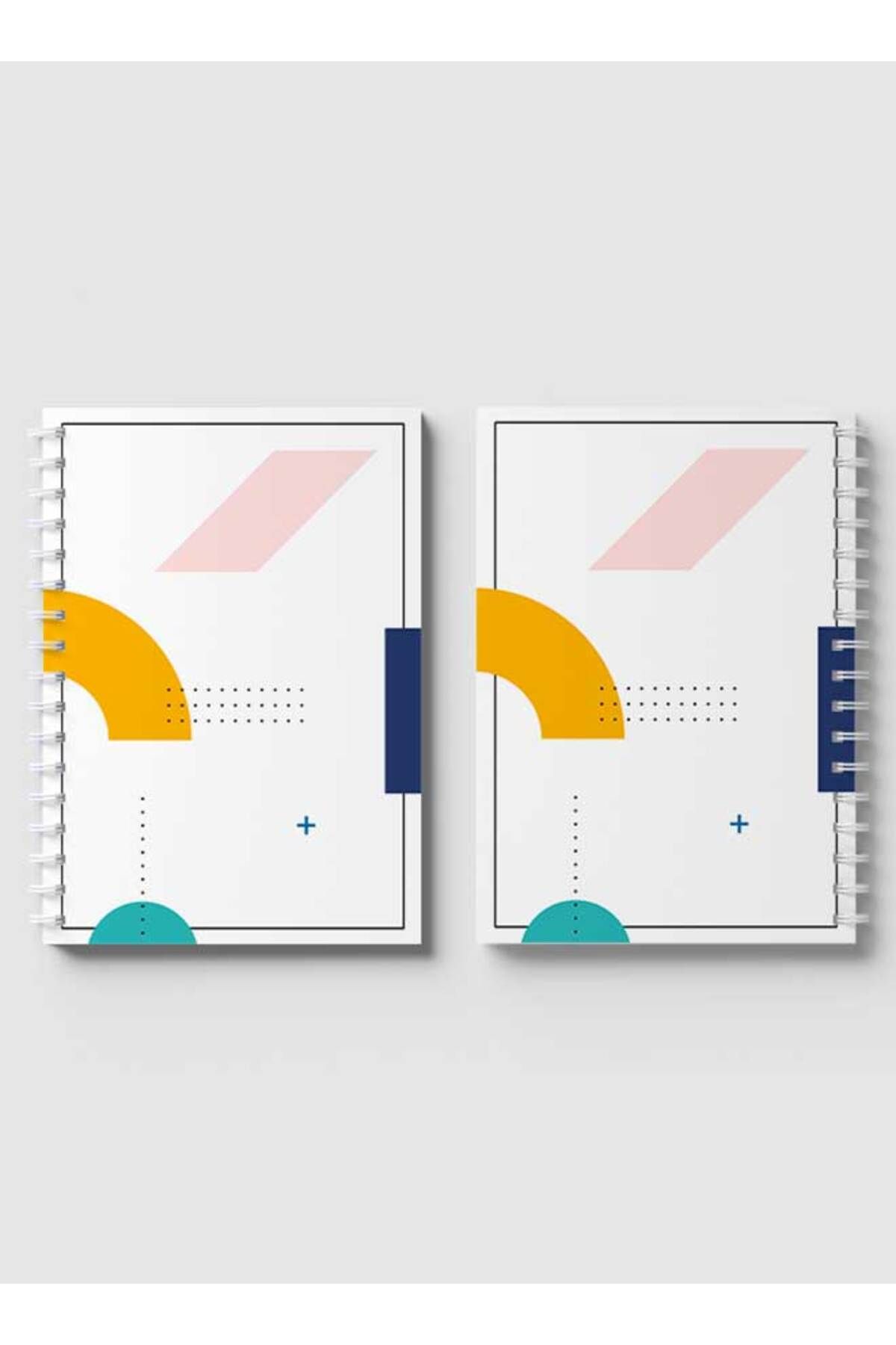 LOWHA-Spiral Notebook with Front and Back Hard Covers Featuring Geometric Design 4