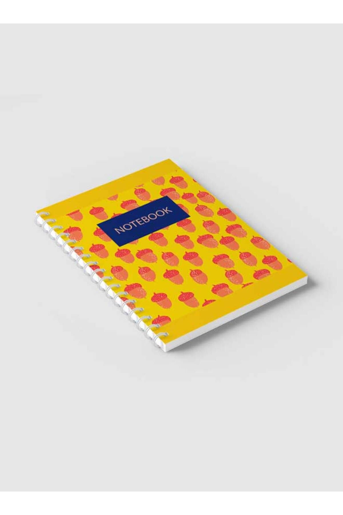 LOWHA-Spiral Notebook with Front and Back Hard Covers Featuring Acorn Design 2