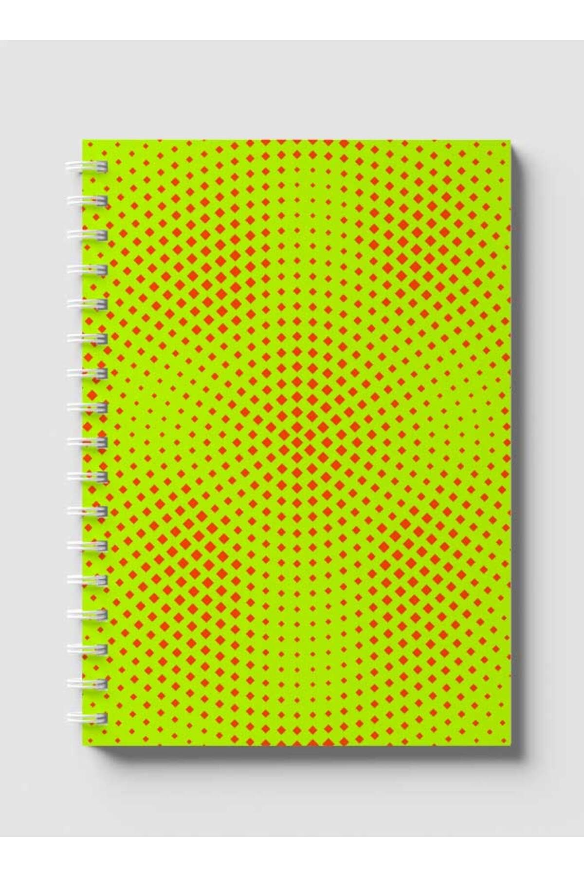 LOWHA-Spiral Notebook with Front and Back Hard Covers Featuring Geometric Gradient Design 1