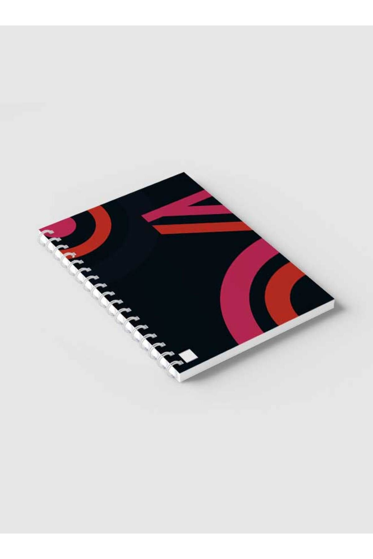 LOWHA-Spiral Notebook with Front and Back Hard Covers Featuring Modern Colored Shapes Design 2