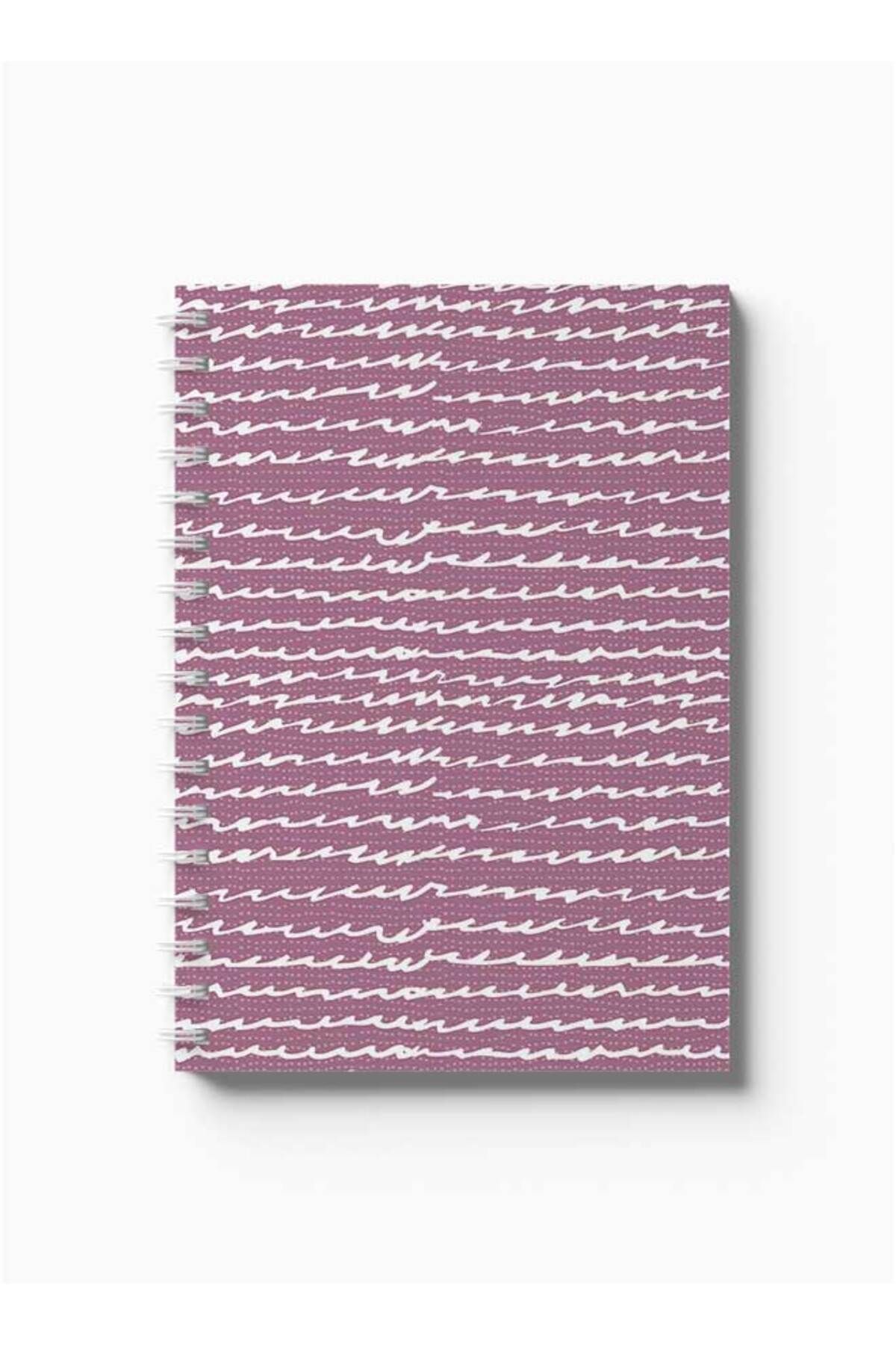 LOWHA-Spiral Notebook with Front and Back Hard Covers Featuring Twisted Lines Design 5