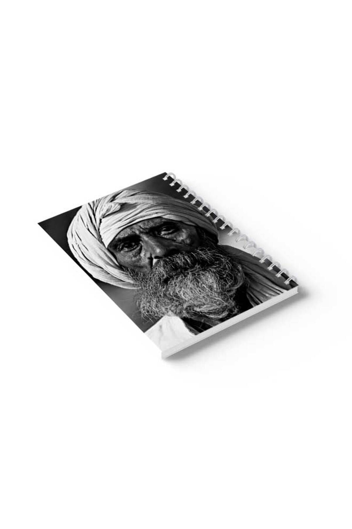 LOWHA-Spiral Notebook with Front and Back Hard Covers Featuring Wise Man Design 6
