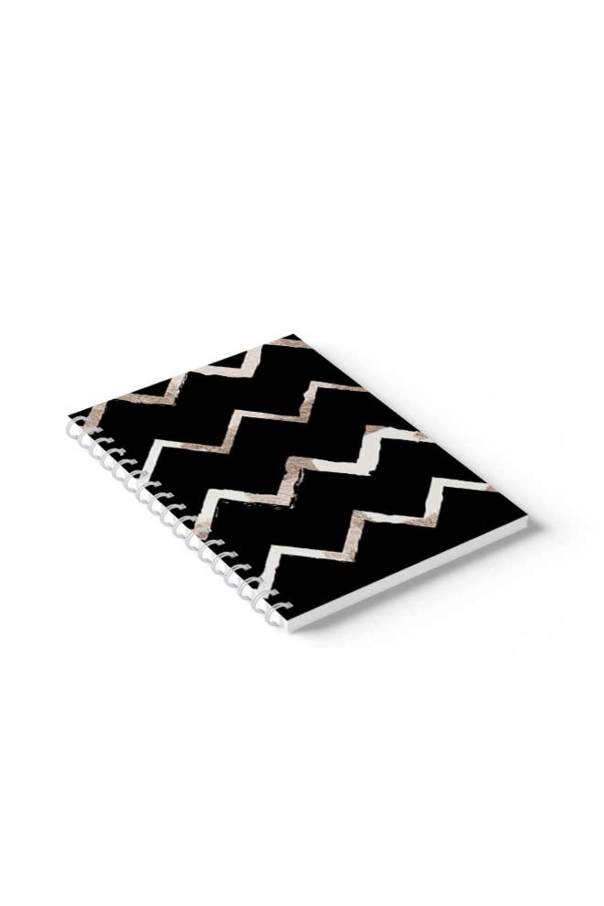 LOWHA-Spiral Notebook with Front and Back Hard Covers Featuring Zig Zag Design 2