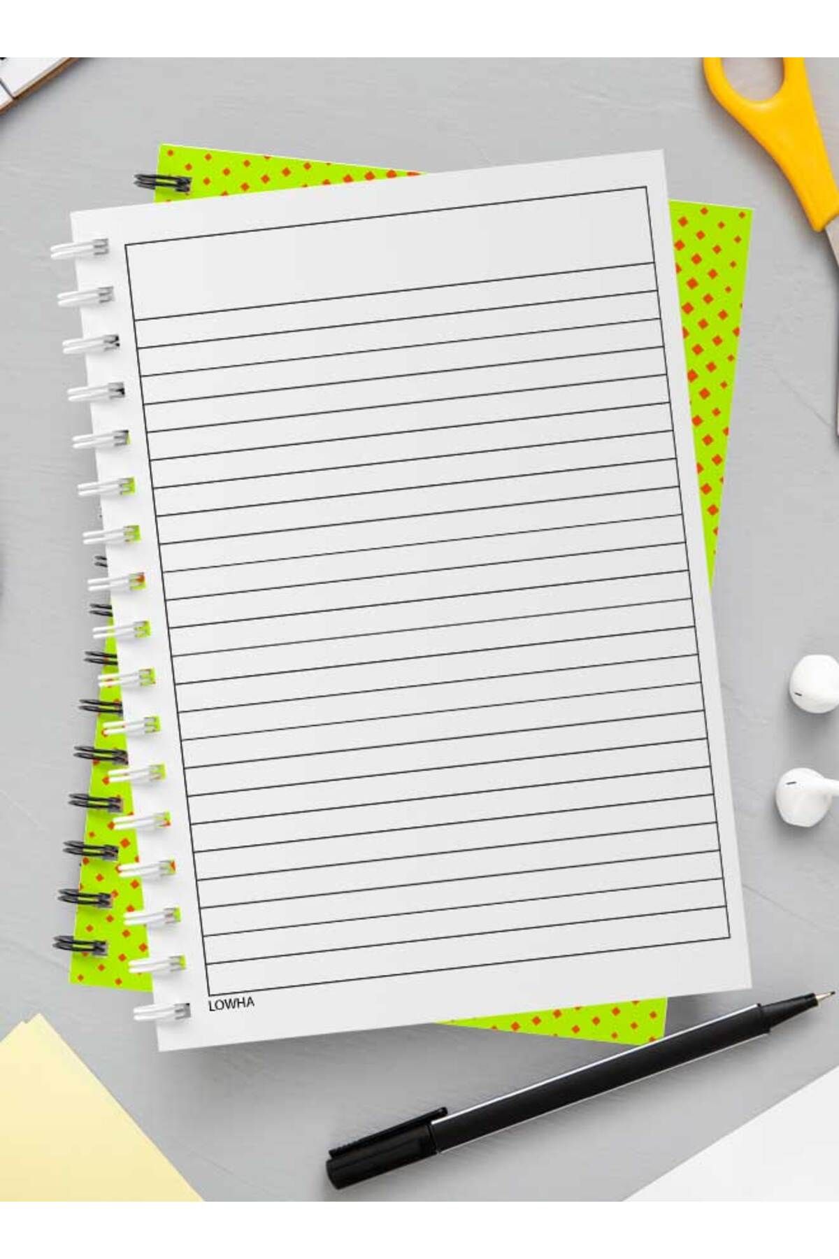 LOWHA-Spiral Notebook with Front and Back Hard Covers Featuring Geometric Gradient Design 3