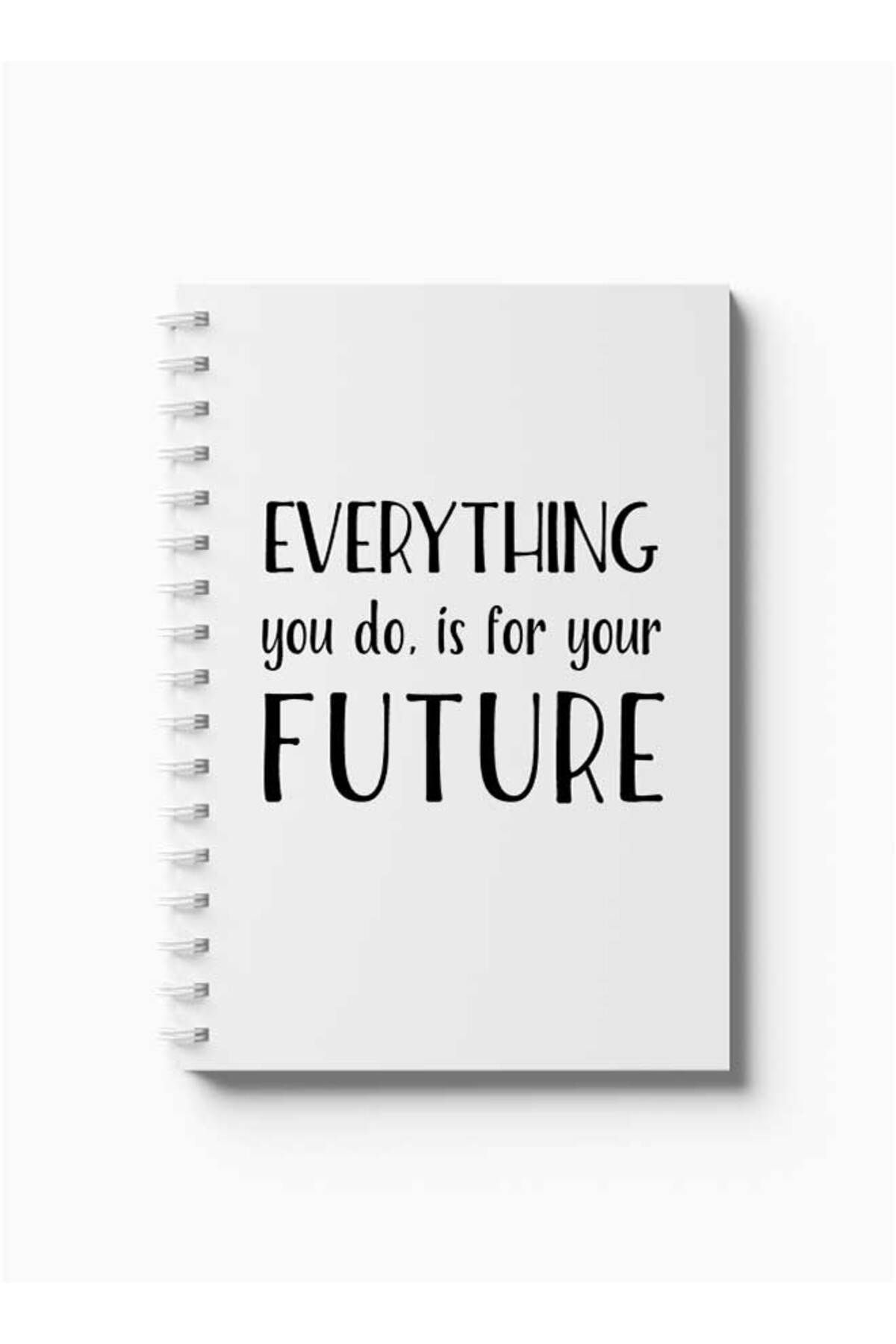 LOWHA-Spiral Notebook with Front and Back Hard Covers Featuring Everything You Do Design 5