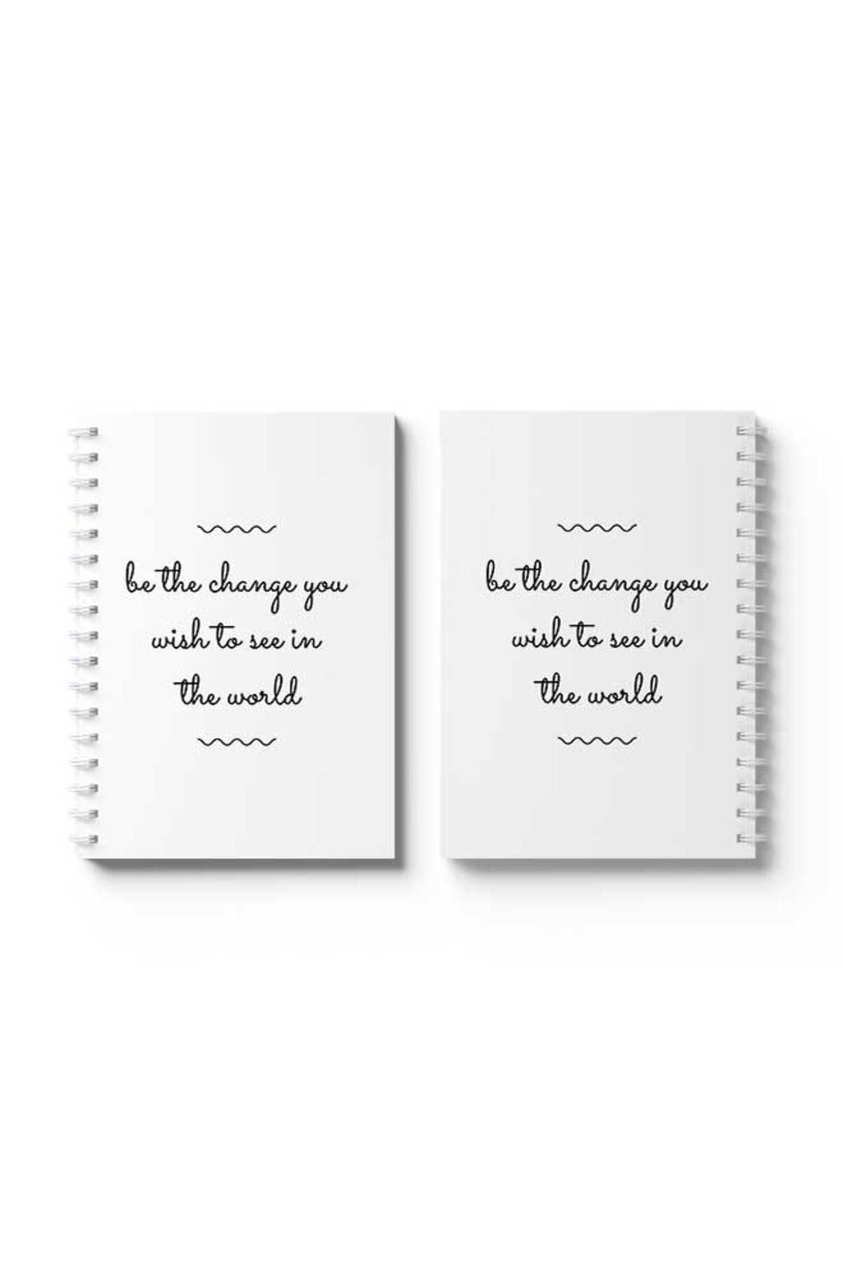 LOWHA-Spiral Notebook with Front and Back Hard Covers Featuring Be the Change You Wish Design 4