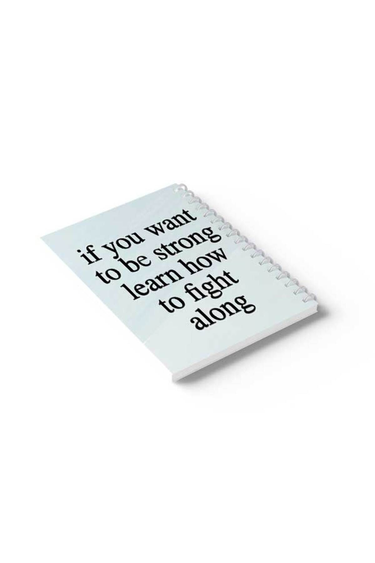 LOWHA-Spiral Notebook with Front and Back Hard Covers Featuring If You Want to Be Strong Design 6