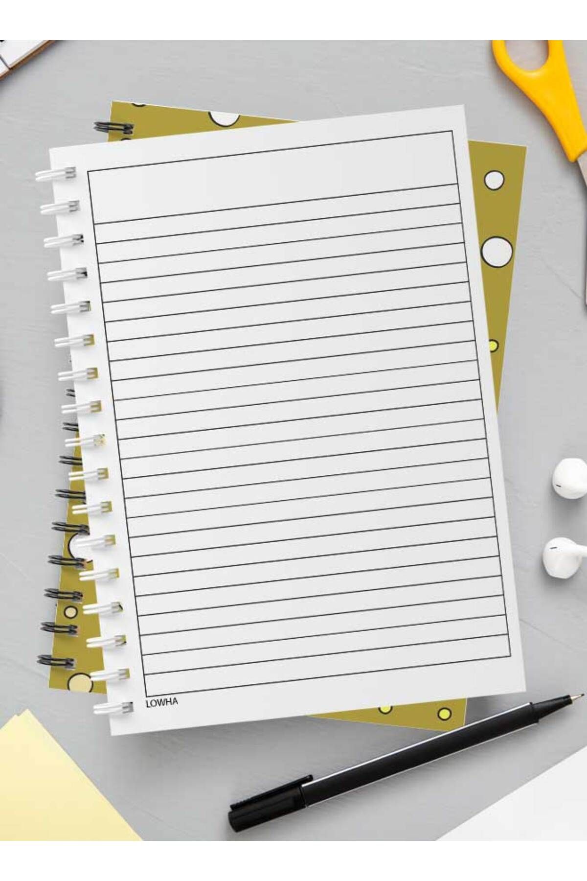 LOWHA-Spiral Notebook with Front and Back Hard Covers Featuring Be Awesome & Dots Design 3