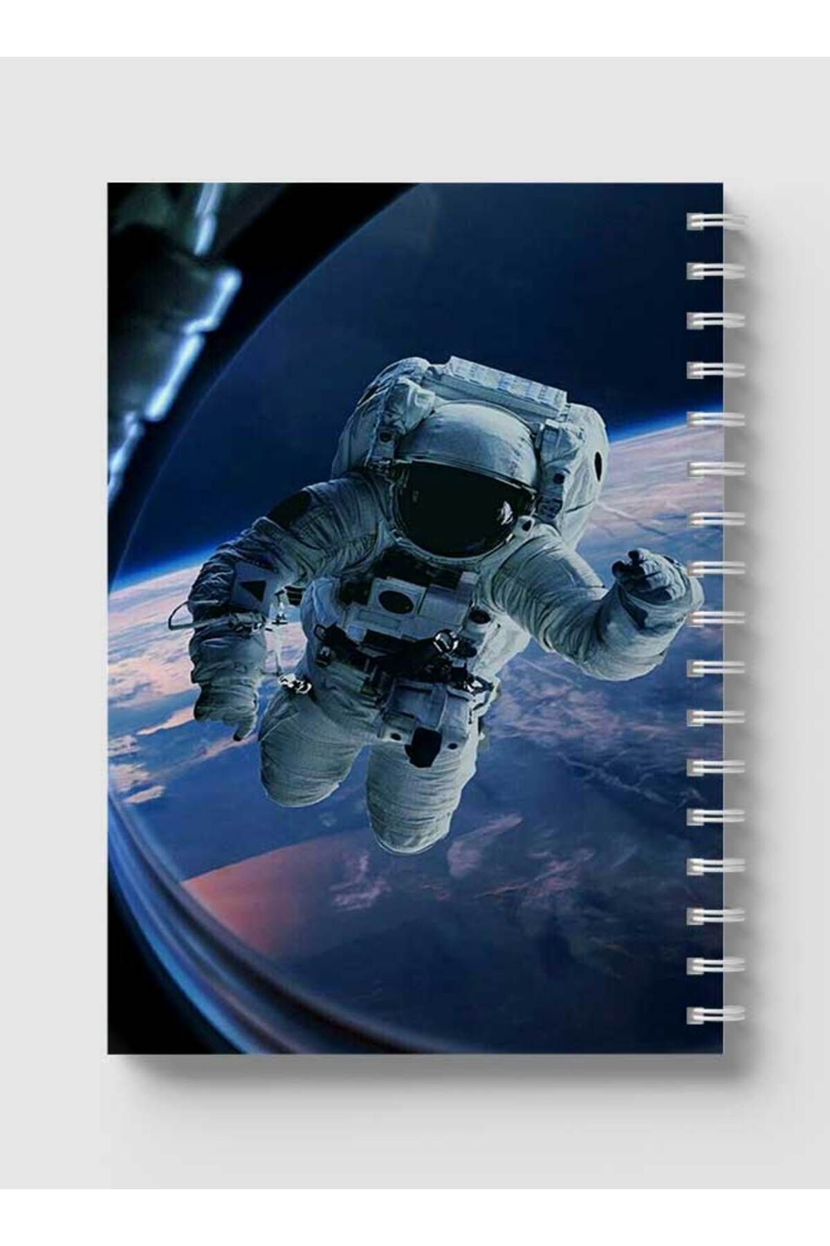 LOWHA-Spiral Notebook with Front and Back Hard Covers Featuring Astronaut Design 5