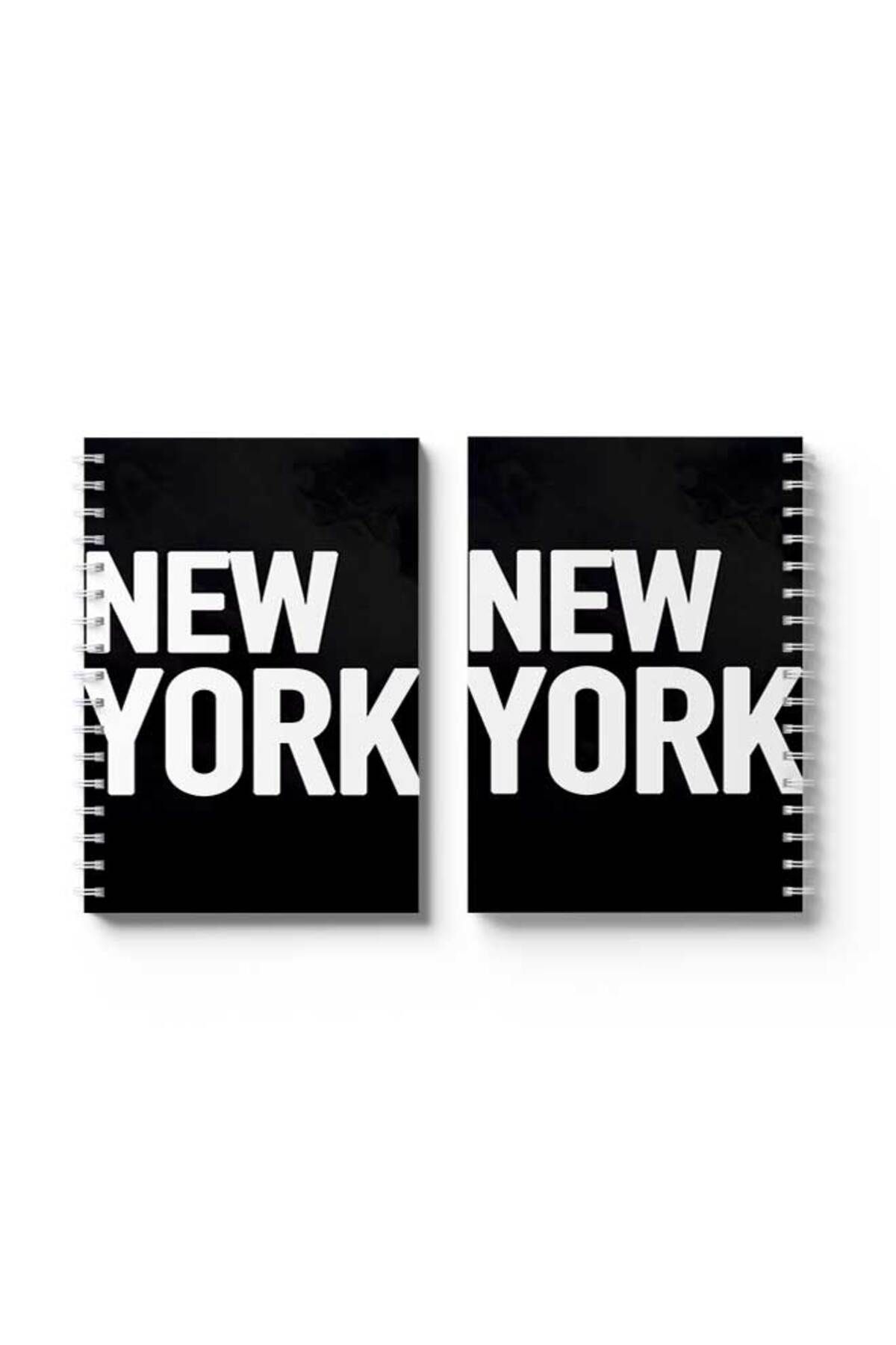 LOWHA-Spiral Notebook with Front and Back Hard Covers Featuring New York Design 4