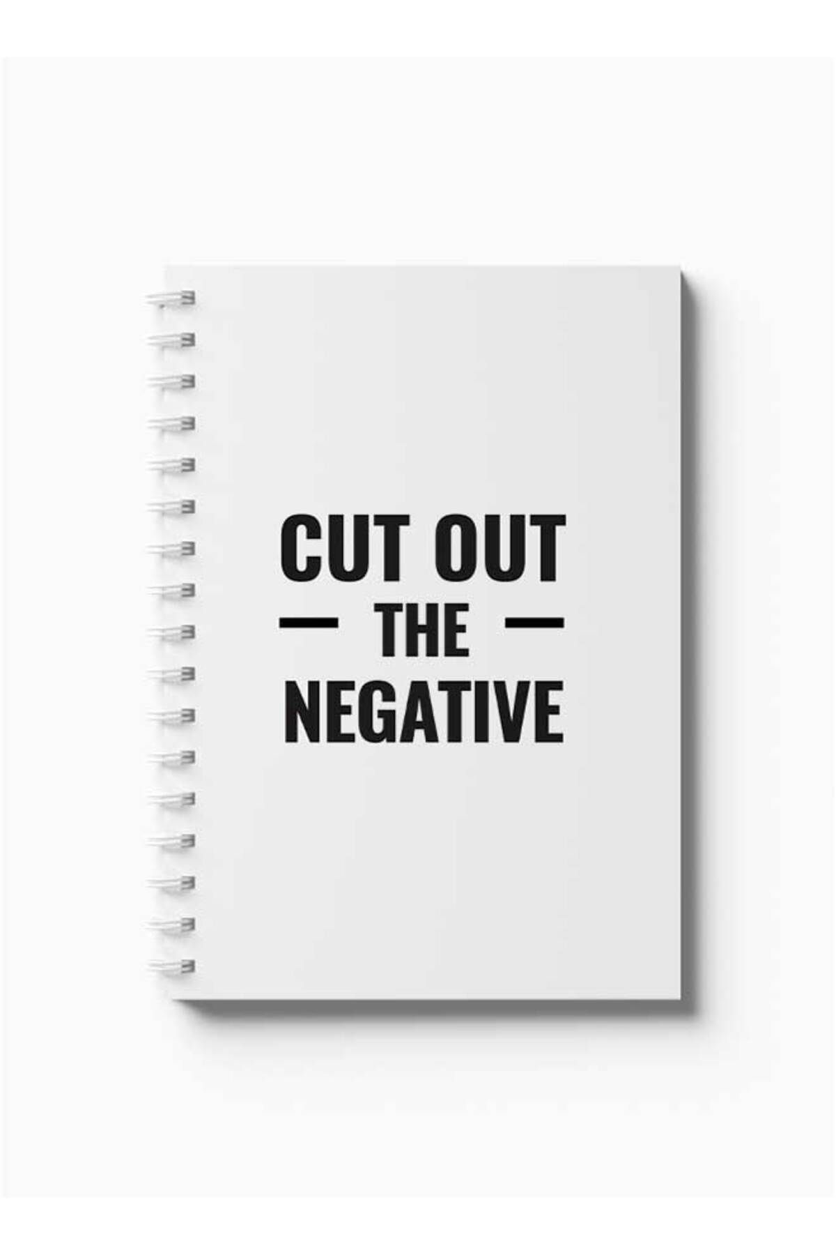 LOWHA-Spiral Notebook with Front and Back Hard Covers Featuring Cut Out the Negative Design 5
