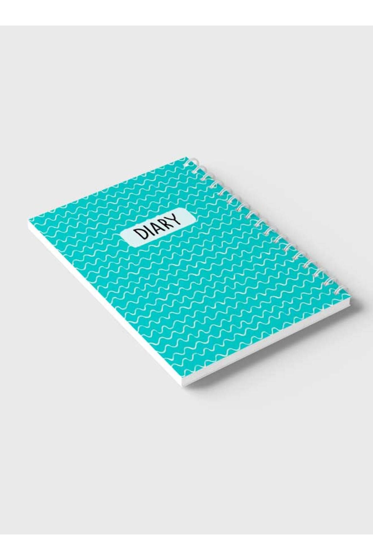 LOWHA-Spiral Notebook with Front and Back Hard Covers Featuring Waves Design 6