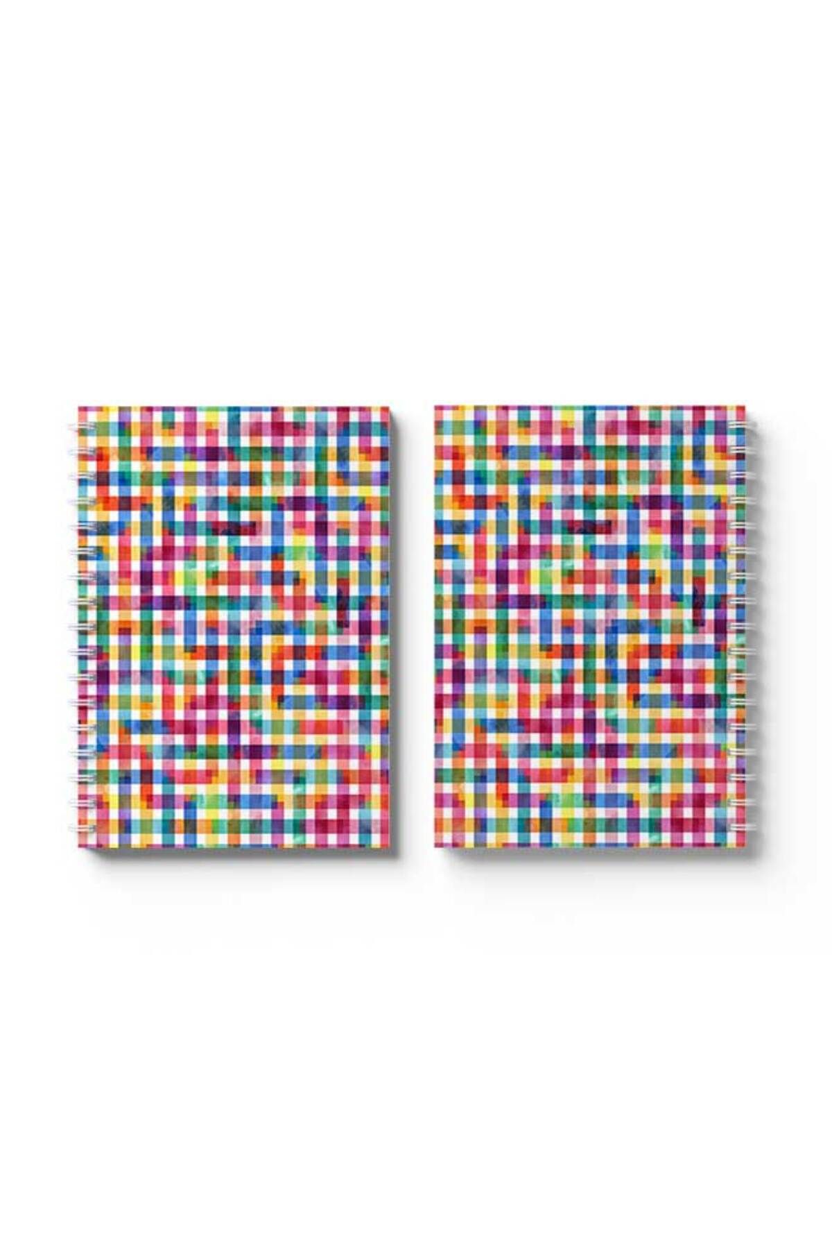 LOWHA-Spiral Notebook with Front and Back Hard Covers Featuring Full of Colours Design 4