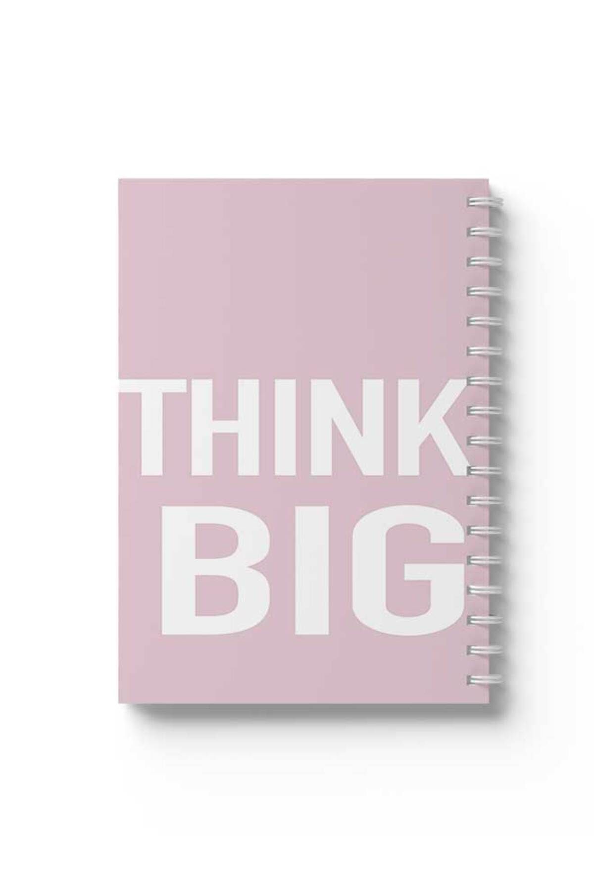 LOWHA-Spiral Notebook with Front and Back Hard Covers Featuring Think Big Design 1