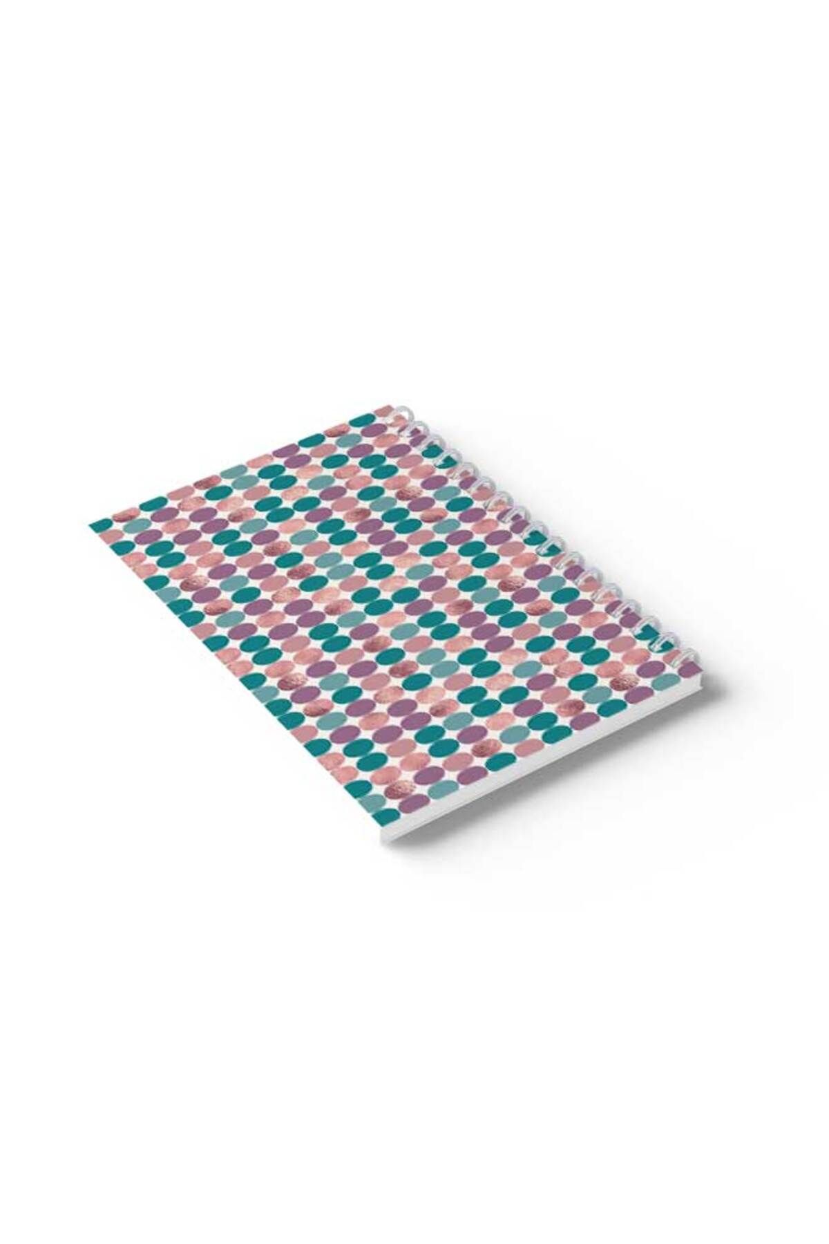 LOWHA-Spiral Notebook with Front and Back Hard Covers Featuring Colourful Circles Design 6