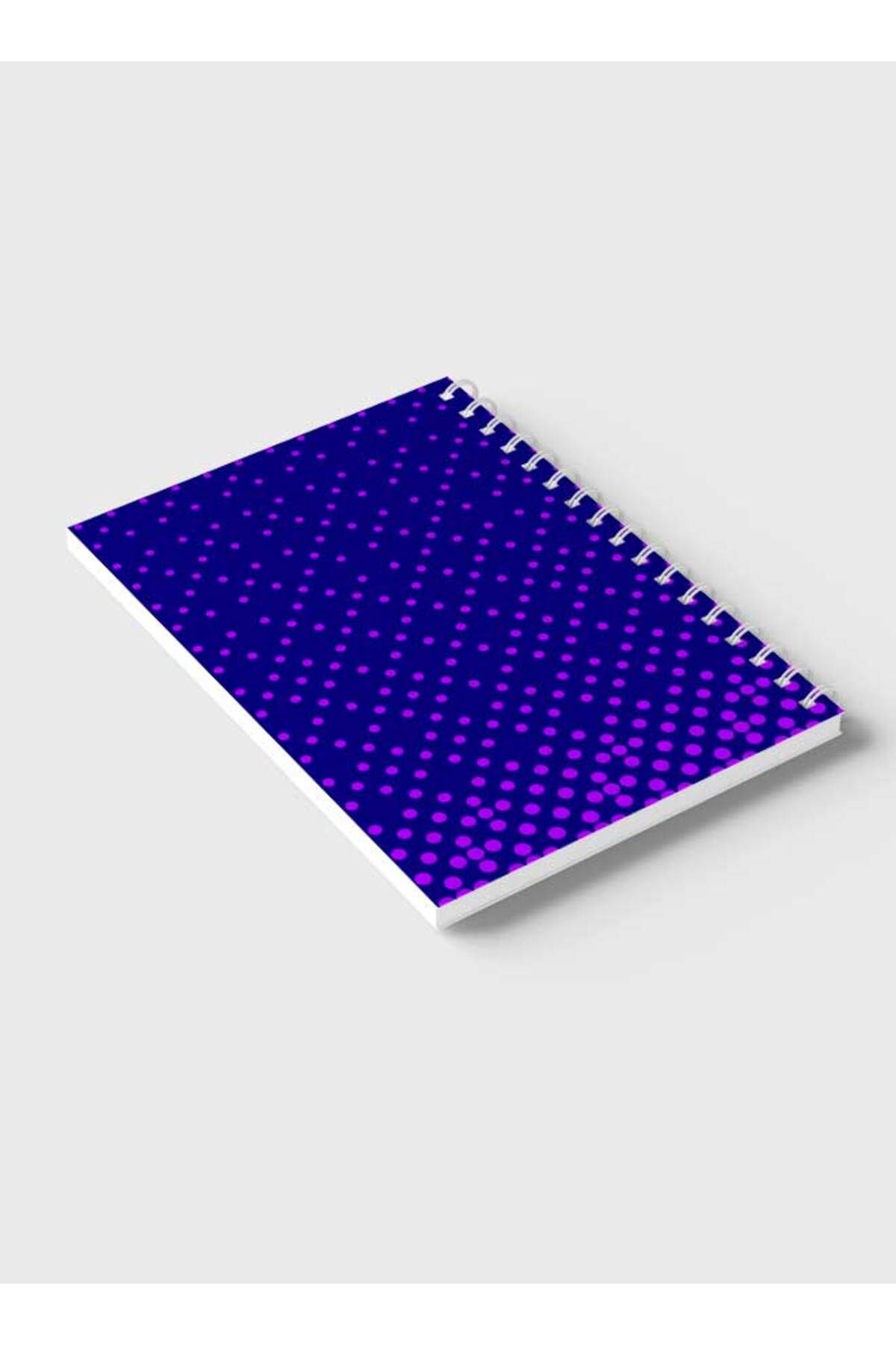 LOWHA-Spiral Notebook with Front and Back Hard Covers Featuring Circular Halftone Purple Design 6