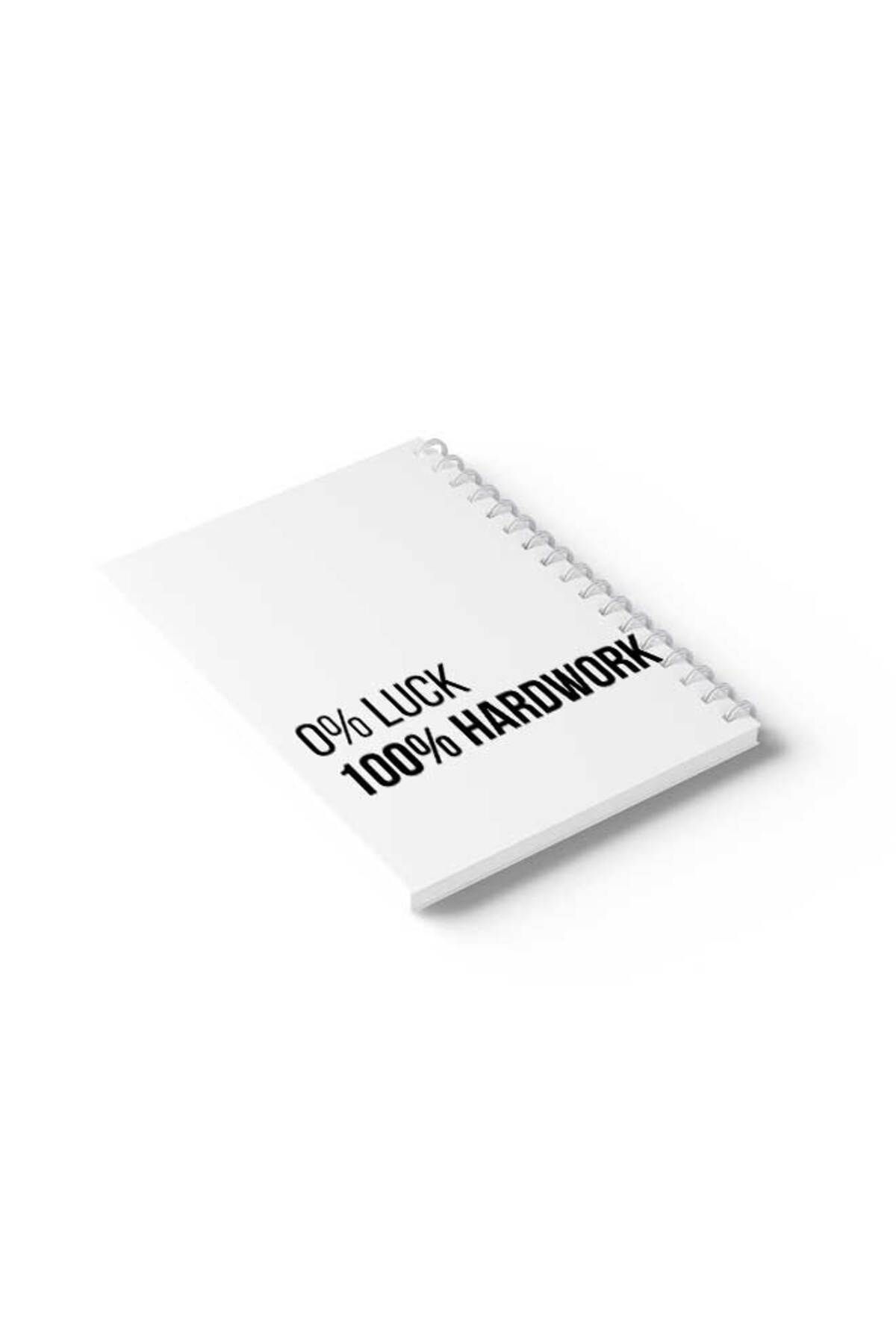LOWHA-Spiral Notebook with Front and Back Hard Covers Featuring 0% Luck 100% Hardwork Design 6