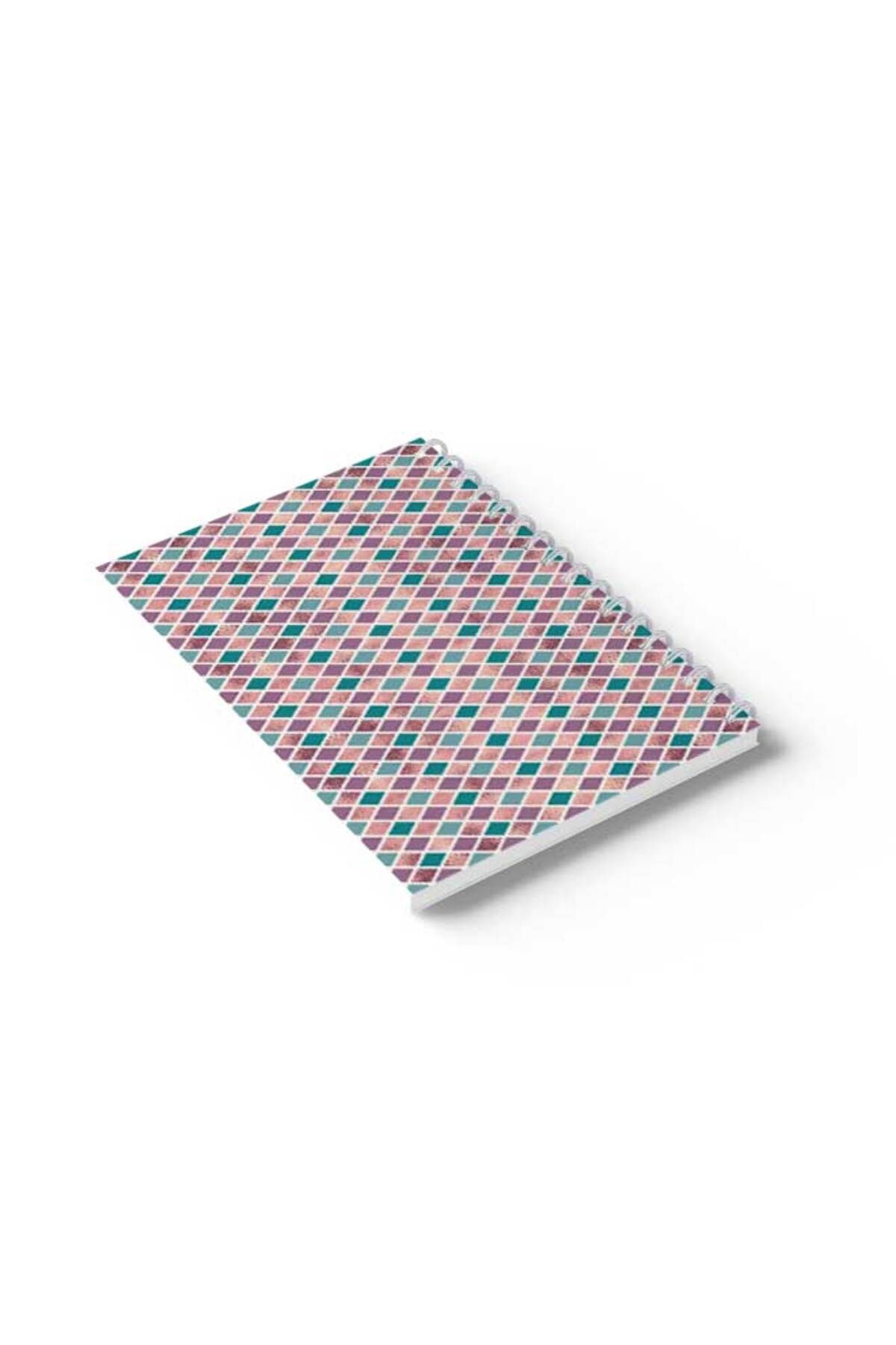 LOWHA-Spiral Notebook with Front and Back Hard Covers Featuring Colourful Shapes Design 6