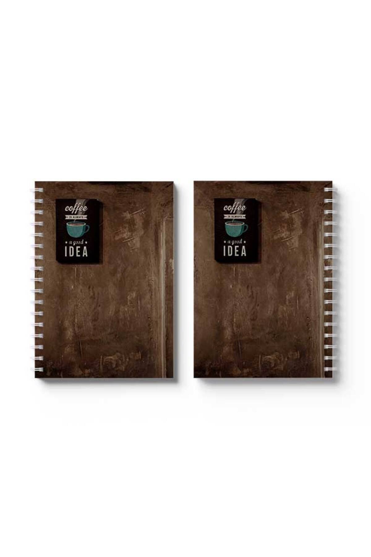 LOWHA-Spiral Notebook with Front and Back Hard Covers Featuring Coffee Is Always A good Idea Design 4