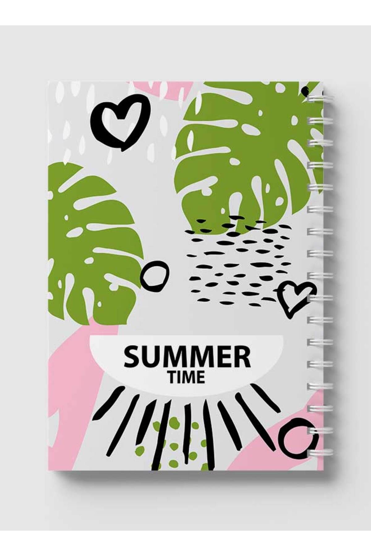 LOWHA-Spiral Notebook with Front and Back Hard Covers Featuring Summer Time Design 5