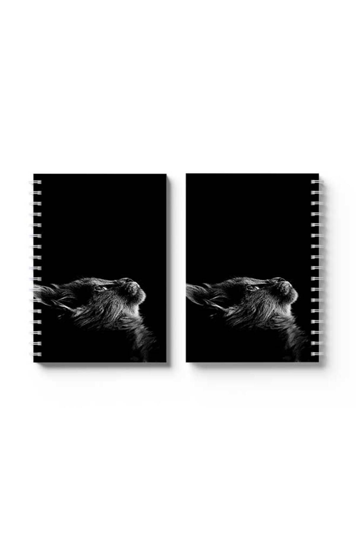 LOWHA-Spiral Notebook with Front and Back Hard Covers Featuring Cat Design 4