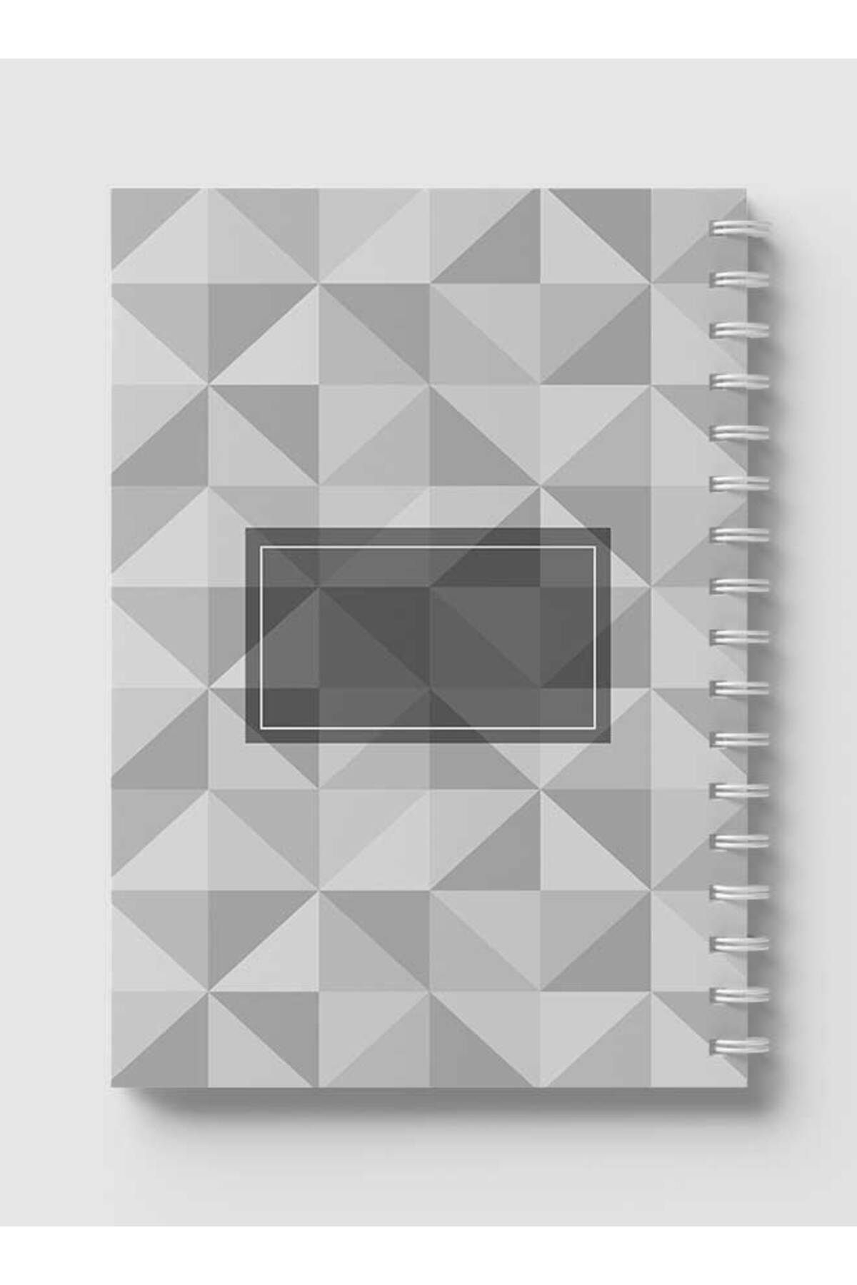 LOWHA-Spiral Notebook with Front and Back Hard Covers Featuring Polygonal Style Design 5