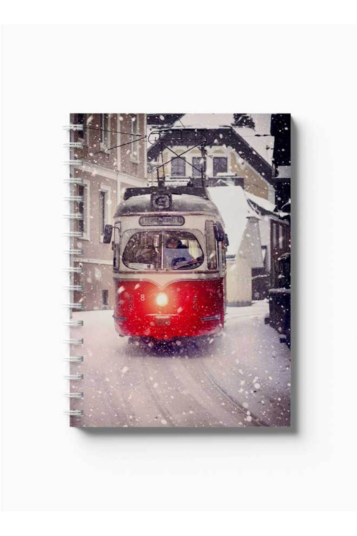 LOWHA-Spiral Notebook with Front and Back Hard Covers Featuring Snowy Day Design 5
