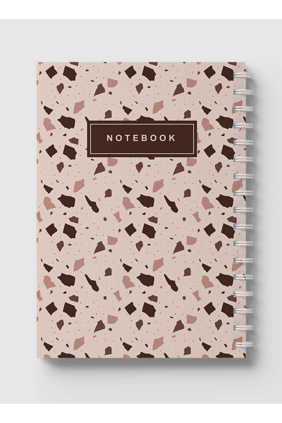 LOWHA-Spiral Notebook with Front and Back Hard Covers Featuring Terrazzo Style Design 5