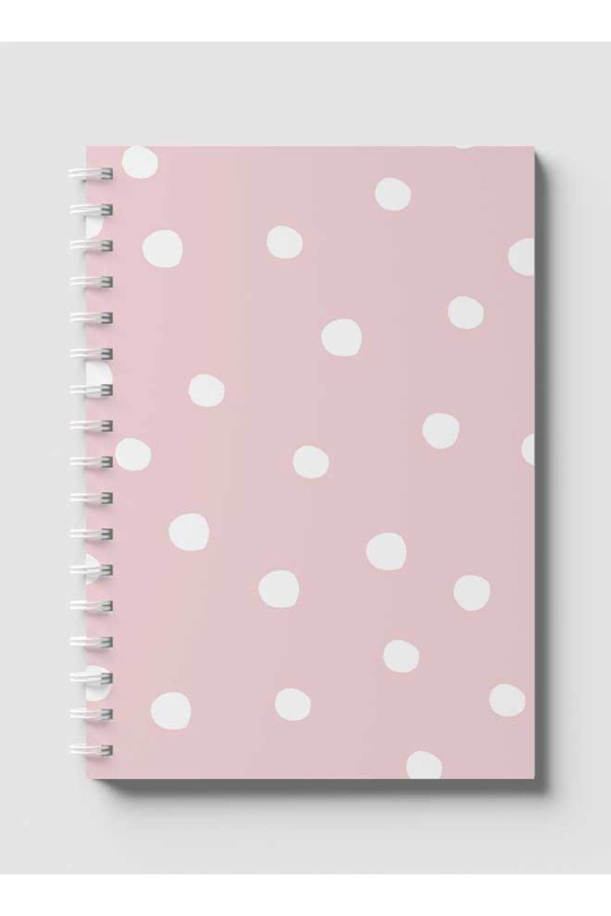 LOWHA-Spiral Notebook with Front and Back Hard Covers Featuring White Dots Design 1