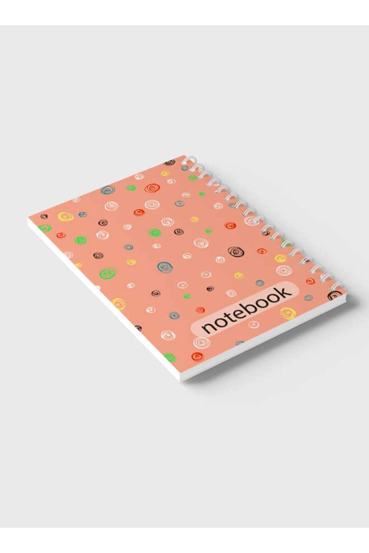 LOWHA-Spiral Notebook with Front and Back Hard Covers Featuring Circular Design 6